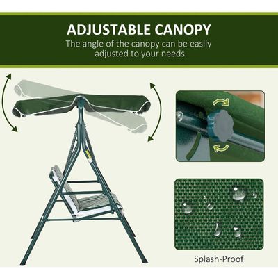 Silla de swing de patio con techo y diseño elegante