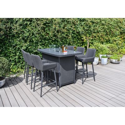 Conjunto de bar de lujo al aire libre Muebles de aluminio Muebles de jardín Conjunto de comedor con chimenea 87kg