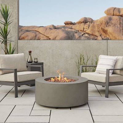Mesa de fuego de gas de propano exterior con tamaño de 36 "L x 36" W x 15 "H y diseño sin humo