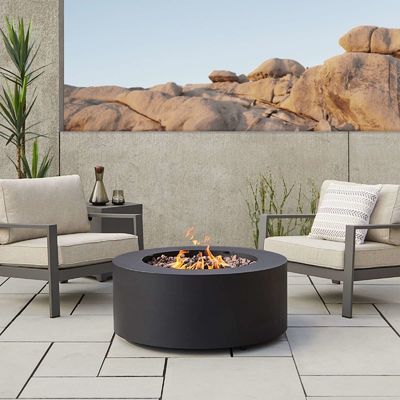 Mesa de fuego de gas de propano exterior con tamaño de 36 "L x 36" W x 15 "H y diseño sin humo