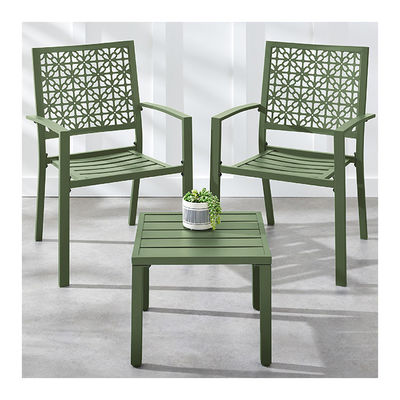 Muebles de exterior AJUNION Moderno de acero KD marco de jardín conjunto de sillas apilables conjunto de bistró