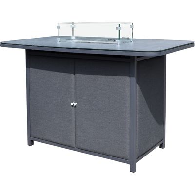 Conjunto de bar de lujo al aire libre Muebles de aluminio Muebles de jardín Conjunto de comedor con chimenea 87kg