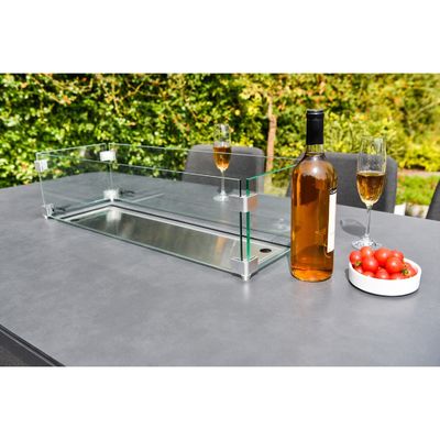 Conjunto de bar de lujo al aire libre Muebles de aluminio Muebles de jardín Conjunto de comedor con chimenea 87kg