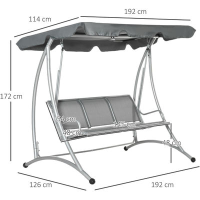 190L x 130W x 172H cm Esquina de hamaca de jardín con toldo ajustable de AJUNION