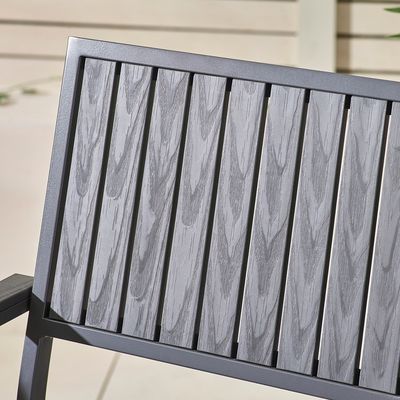 Set de comedor para patio de la villa AJUNION 8 asientos Mesa y sillas al aire libre con marco de aluminio