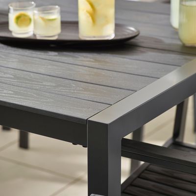 Set de comedor para patio de la villa AJUNION 8 asientos Mesa y sillas al aire libre con marco de aluminio