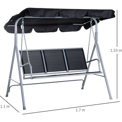 170W x 153H cm silla de oscilación de metal al aire libre banco de jardín silla de hamaca colgante porche oscilación