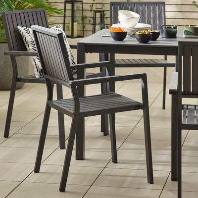 Set de comedor para patio de la villa AJUNION 8 asientos Mesa y sillas al aire libre con marco de aluminio