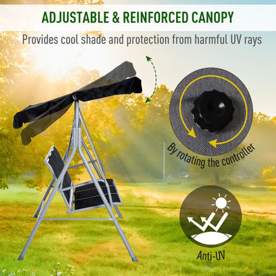 170W x 153H cm silla de oscilación de metal al aire libre banco de jardín silla de hamaca colgante porche oscilación