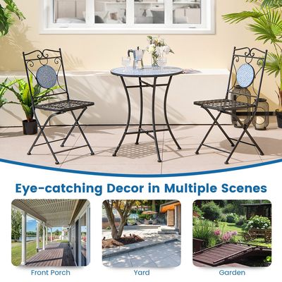 Mejorar su decoración exterior con AJUNION Todo el tiempo Bistro Set tamaño de mesa Dia24 "x H28