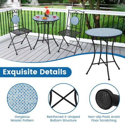 Mejorar su decoración exterior con AJUNION Todo el tiempo Bistro Set tamaño de mesa Dia24 "x H28
