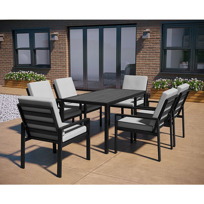 Mesa de comedor L150xW90xH73cm con mesa de HDPE y marco de metal