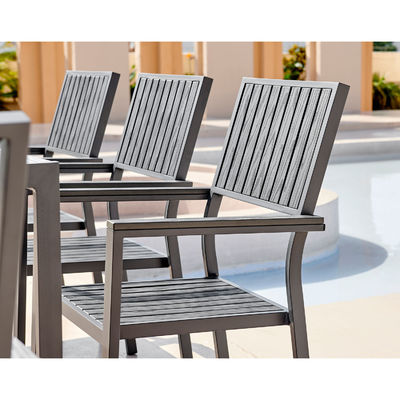 Set de comedor de aluminio para exteriores de 8 asientos de madera de teca