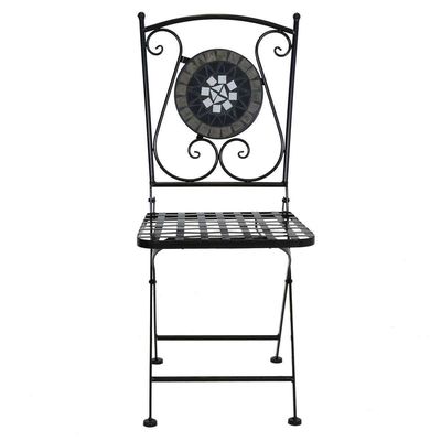 Balcón de jardín de hierro resistente Bistro Set con estilo de diseño moderno y revestimiento de azulejos de cerámica