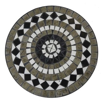 Balcón de jardín de hierro resistente Bistro Set con estilo de diseño moderno y revestimiento de azulejos de cerámica