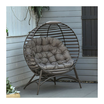 Actualice su patio con AJUNION 2 asientos silla de huevo plegable marco de acero diseño moderno