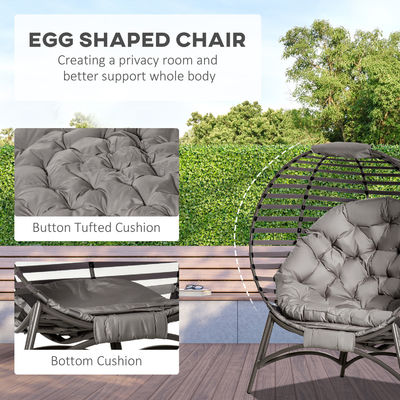 Actualice su patio con AJUNION 2 asientos silla de huevo plegable marco de acero diseño moderno