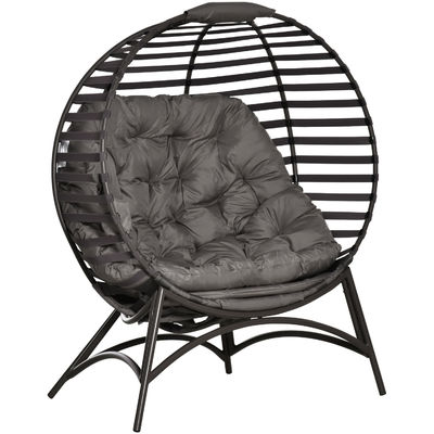 Actualice su patio con AJUNION 2 asientos silla de huevo plegable marco de acero diseño moderno