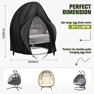 Patio exterior de color natural impermeable de trabajo pesado 600D silla de oscilación doble colgante grande protector contra el polvo