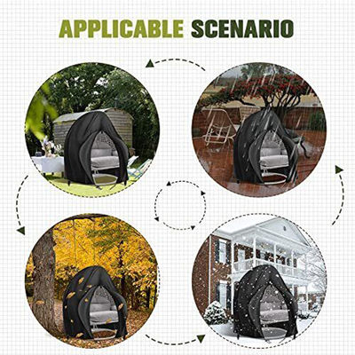 Patio exterior de color natural impermeable de trabajo pesado 600D silla de oscilación doble colgante grande protector contra el polvo