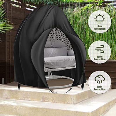 Patio exterior de color natural impermeable de trabajo pesado 600D silla de oscilación doble colgante grande protector contra el polvo