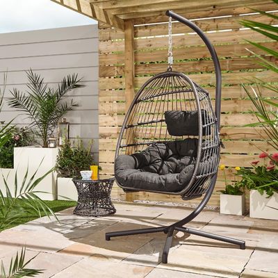 Silla de hamaca colgante elegante para patio jardín casa de campo patio o playa hecha de metal