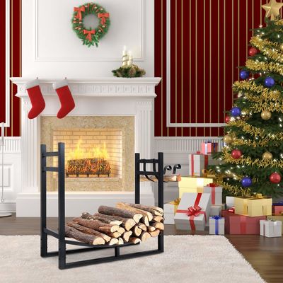 30 pulgadas de carga pesada de leña de leña Power Coated Steel Log Holder para la decoración de la chimenea