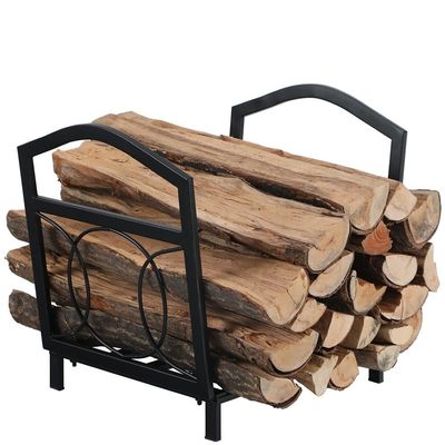 17"L x 13"W x 16"H pequeño porta leña de acero exterior chimenea de almacenamiento de madera