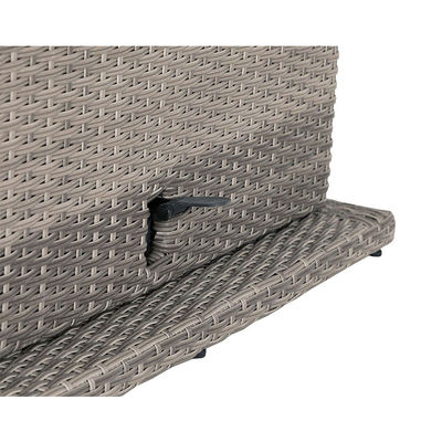 PE Rattan AJUNION Sofá de esquina seccional al aire libre Conjunto de patio con mesa de comedor ajustable