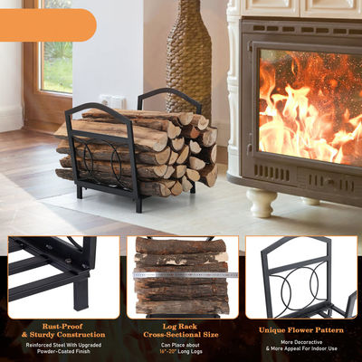 17"L x 13"W x 16"H pequeño porta leña de acero exterior chimenea de almacenamiento de madera