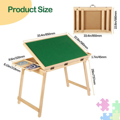 Cuadro de puzles cubierta de madera cajones plegables Jigsaw Mesa de puzles con piernas 1500pcs AJUNION