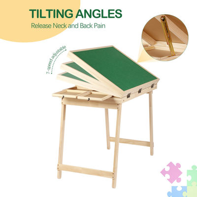 Cuadro de puzles cubierta de madera cajones plegables Jigsaw Mesa de puzles con piernas 1500pcs AJUNION