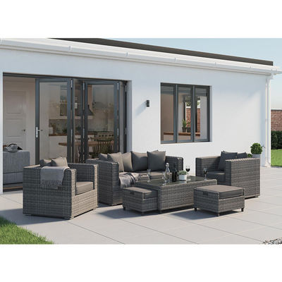 Sofá exterior seccional Conversación en el patio con diseño moderno estilo Wicker Rattan
