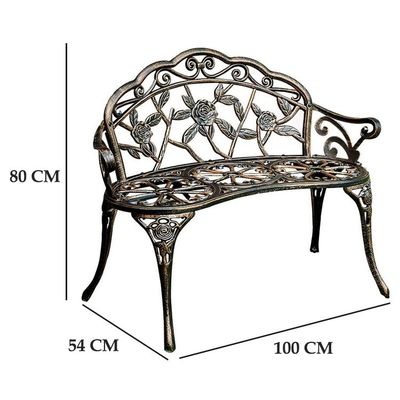 Banco de asiento de amor de aluminio de tipo metal para patio exterior balcón de jardín en diseño moderno