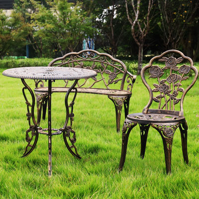 Banco de asiento de amor de aluminio de tipo metal para patio exterior balcón de jardín en diseño moderno