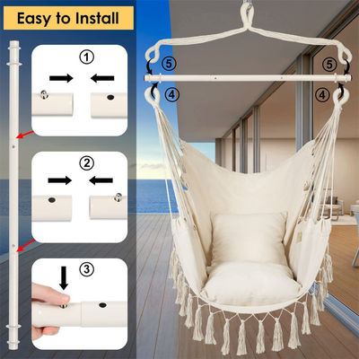 127*122*2.5cm Jardín al aire libre Camping Patio Plegable Portable Niños de algodón Cuerdas colgantes Swing Silla de hamaca