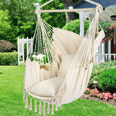 127*122*2.5cm Jardín al aire libre Camping Patio Plegable Portable Niños de algodón Cuerdas colgantes Swing Silla de hamaca