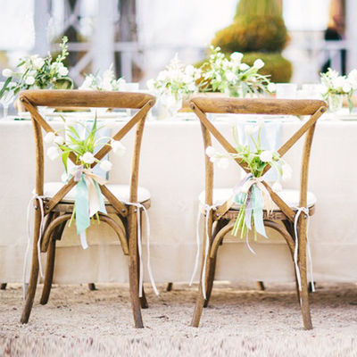Silla de jardín Hotel Comedor de madera al aire libre Silla trasera para bodas Fiestas de banquete Eventos