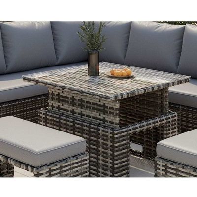 Mejora tu patio con muebles de jardín AJUNION Sofá de rotín y mesa ajustable