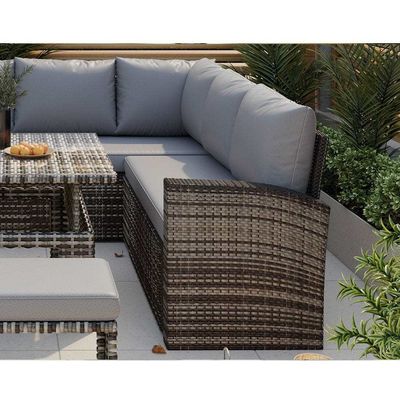 Mejora tu patio con muebles de jardín AJUNION Sofá de rotín y mesa ajustable