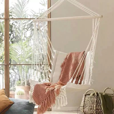 Silla de oscilación exterior con hamaca colgante con cuerda de algodón