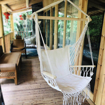 Silla de oscilación exterior con hamaca colgante con cuerda de algodón