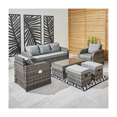 Todo el tiempo Sofá de exterior de Rattan Conjunto de tres plazas L182xW70xH78cm espesor del cojín 9cm