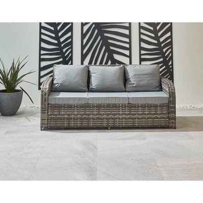 Todo el tiempo Sofá de exterior de Rattan Conjunto de tres plazas L182xW70xH78cm espesor del cojín 9cm