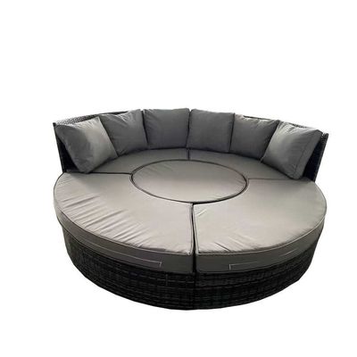 Mesa de comedor ajustable wicker sofá tejido conjunto para muebles de cama al aire libre por AJUNION