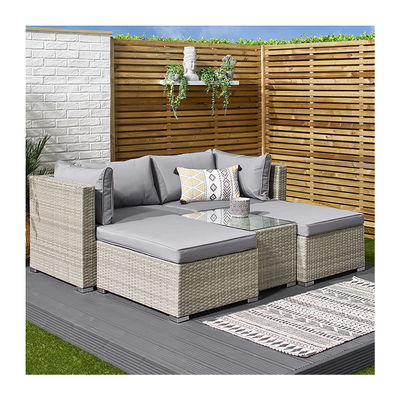 Sofá exterior modular de 5 piezas de Wicker Rattan estilo de diseño moderno L70xW40xH39cm Tamaño de mesa