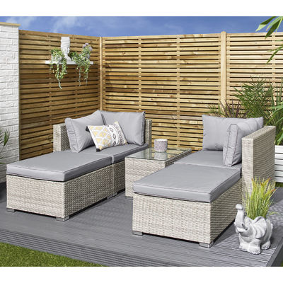 Sofá exterior modular de 5 piezas de Wicker Rattan estilo de diseño moderno L70xW40xH39cm Tamaño de mesa
