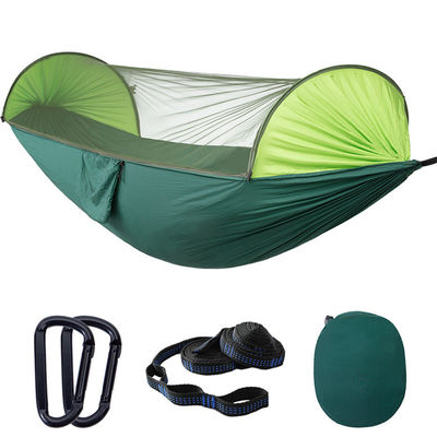 Cama de campamento portátil ligera con mosquiteros y fibra de poliéster