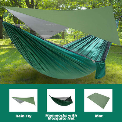 Paracaídas de jardín al aire libre portátiles ligeros plegables de nylon hamacas de campamento con mosquiteros