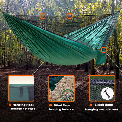 Paracaídas de jardín al aire libre portátiles ligeros plegables de nylon hamacas de campamento con mosquiteros